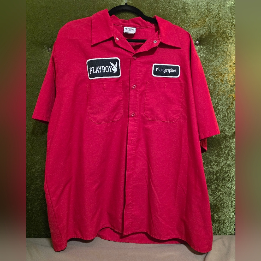 90s Playboy Photographer Red Men's Shirt XXL EUC